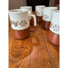 Set Of 5 Vintage OTAGIRI Sea Shell Beach Nautical Ceramic Coffee Mugs