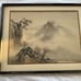 Pair Antique Framed Signed Oriental Watercolor Paintings Bamboo frame