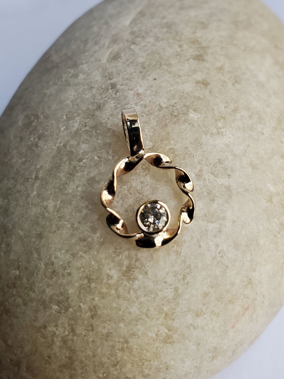 14k Gold Diamond Pendant