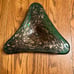 Vintage Italian Murano Emerald Green Triangular Dish Gold Flake Swirl