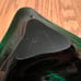 Vintage Italian Murano Emerald Green Triangular Dish Gold Flake Swirl