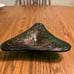 Vintage Italian Murano Emerald Green Triangular Dish Gold Flake Swirl