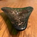 Vintage Italian Murano Emerald Green Triangular Dish Gold Flake Swirl