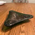 Vintage Italian Murano Emerald Green Triangular Dish Gold Flake Swirl