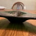Vintage Italian Murano Emerald Green Triangular Dish Gold Flake Swirl