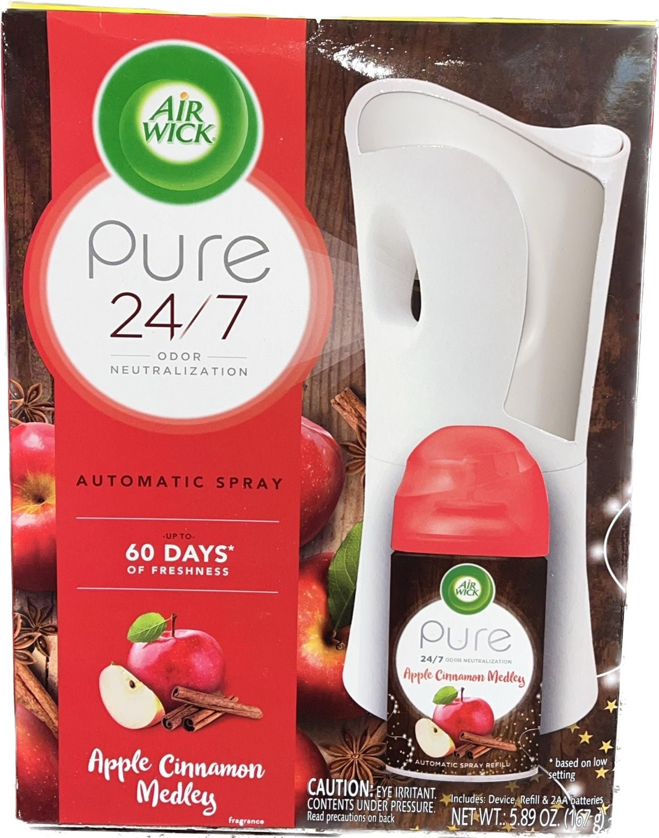 Air Wick Pure Automatic Spray Kit Air Freshner Apple Cinnamon Medley