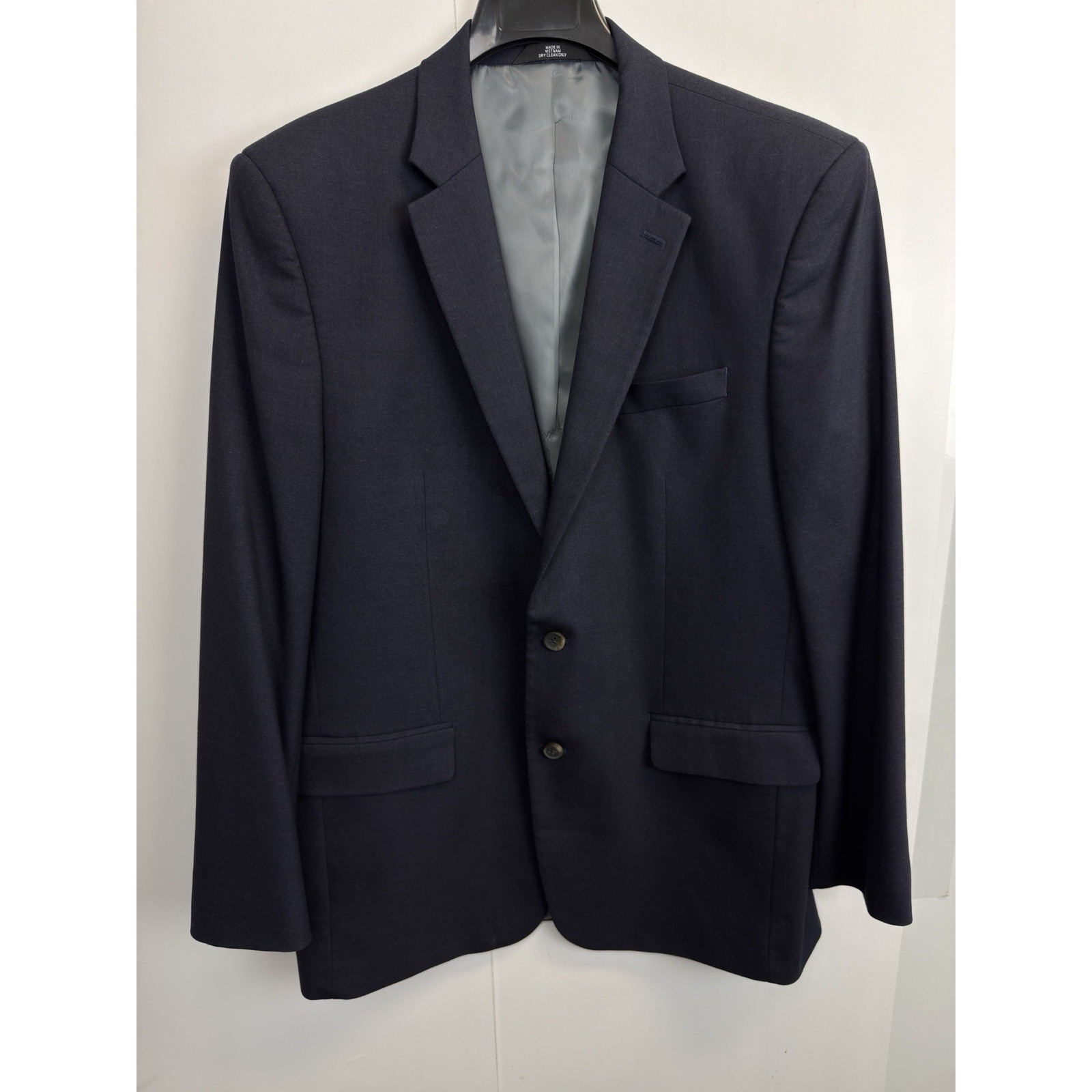 J.M. Haggar Blazer Dark Navy Blue 2 Button Classic Fit Suit Jacket Size 44L