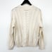 Vintage 90s Wool Blend Ivory Cable Knit Aran Fisherman Sweater Women Size Medium