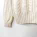 Vintage 90s Wool Blend Ivory Cable Knit Aran Fisherman Sweater Women Size Medium
