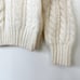 Vintage 90s Wool Blend Ivory Cable Knit Aran Fisherman Sweater Women Size Medium