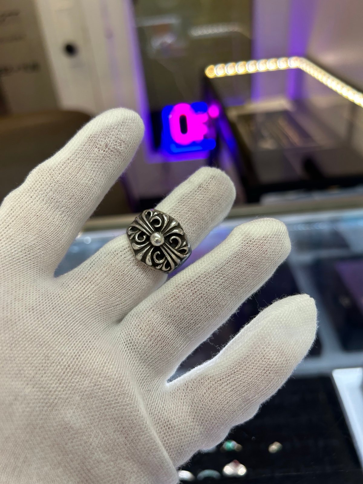 925 Silver Chrome Hearts “Keeper” Ring