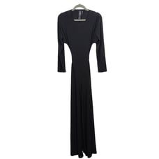 Norma Kamali Long Sleeve Side Cut Out Jumpsuit Womens Large Black NWT One Piece