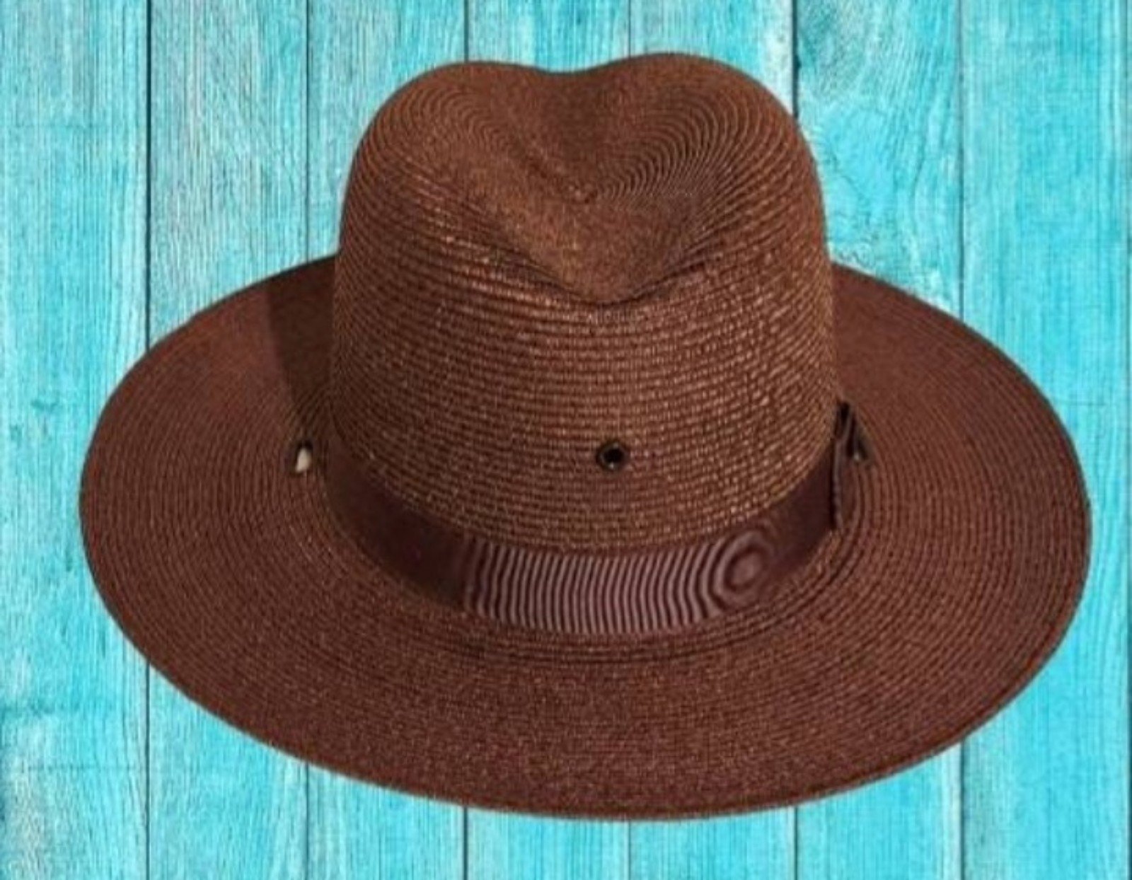 Vtg NOS Stratton Brown Straw Sheriff Hat 6 1/2