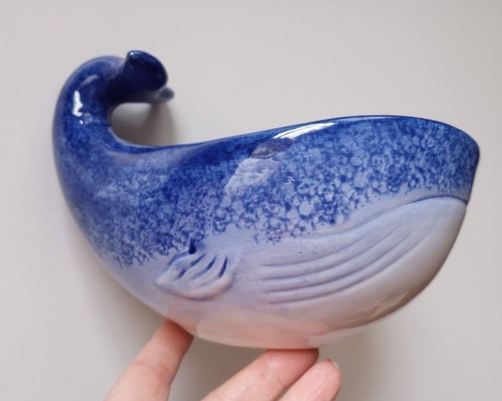 Magenta Home Ceramic Blue Whale Bowl/Dish Nautical Home Decor 4.5”
