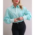1980's Vintage Aqua & Floral Western Shirt ~ Men's XS to SM Women's SM MD