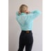 1980's Vintage Aqua & Floral Western Shirt ~ Men's XS to SM Women's SM MD