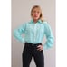 1980's Vintage Aqua & Floral Western Shirt ~ Men's XS to SM Women's SM MD
