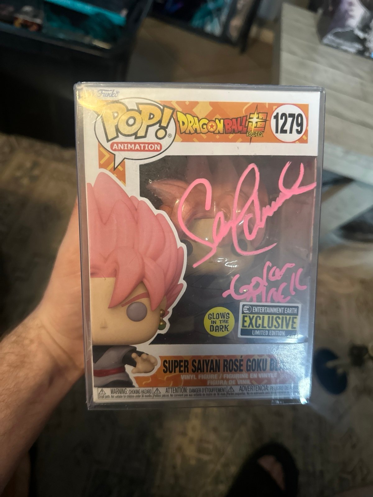 Goku black signed funko pop with custom art insert