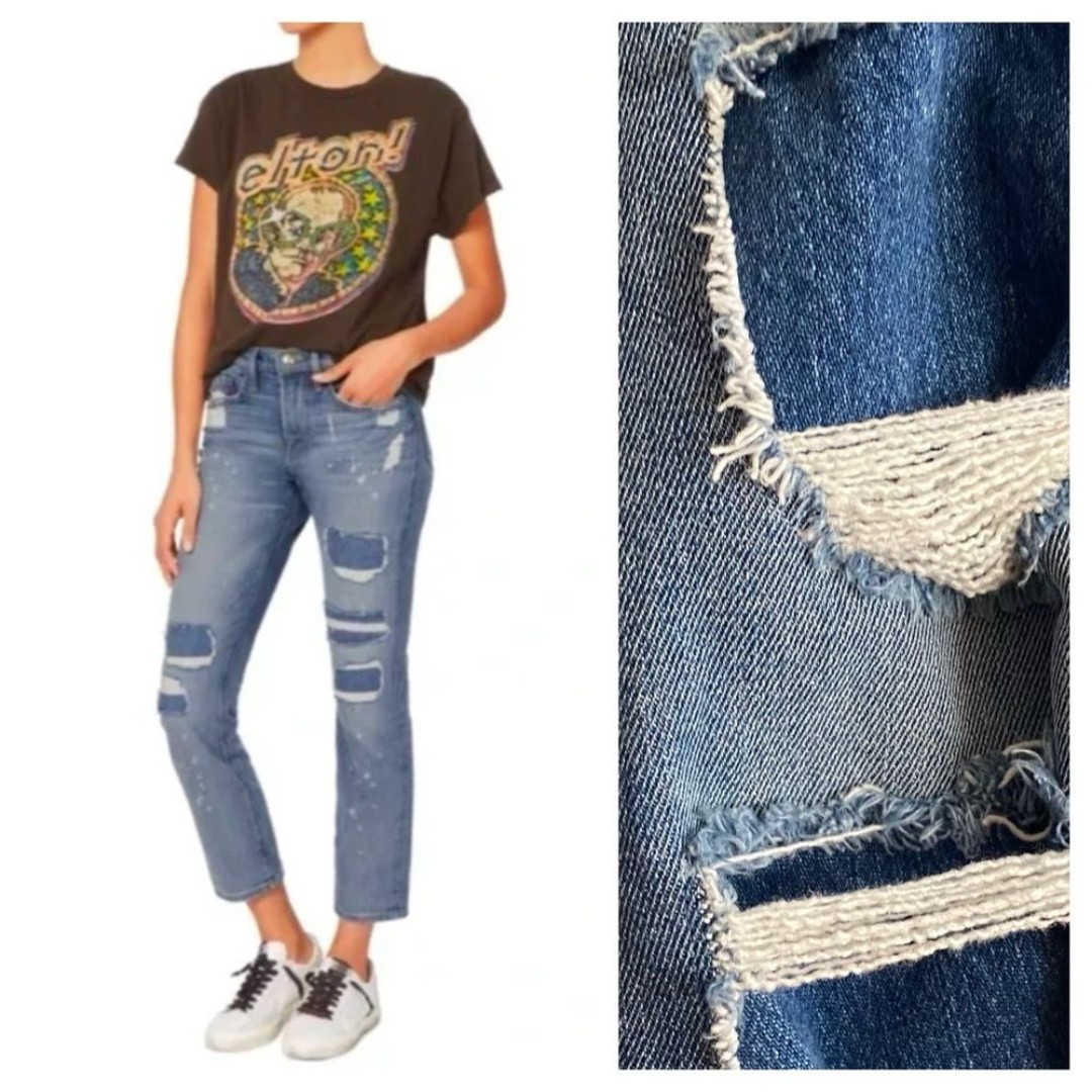 Frame Le Boy Distressed Cropped Jeans