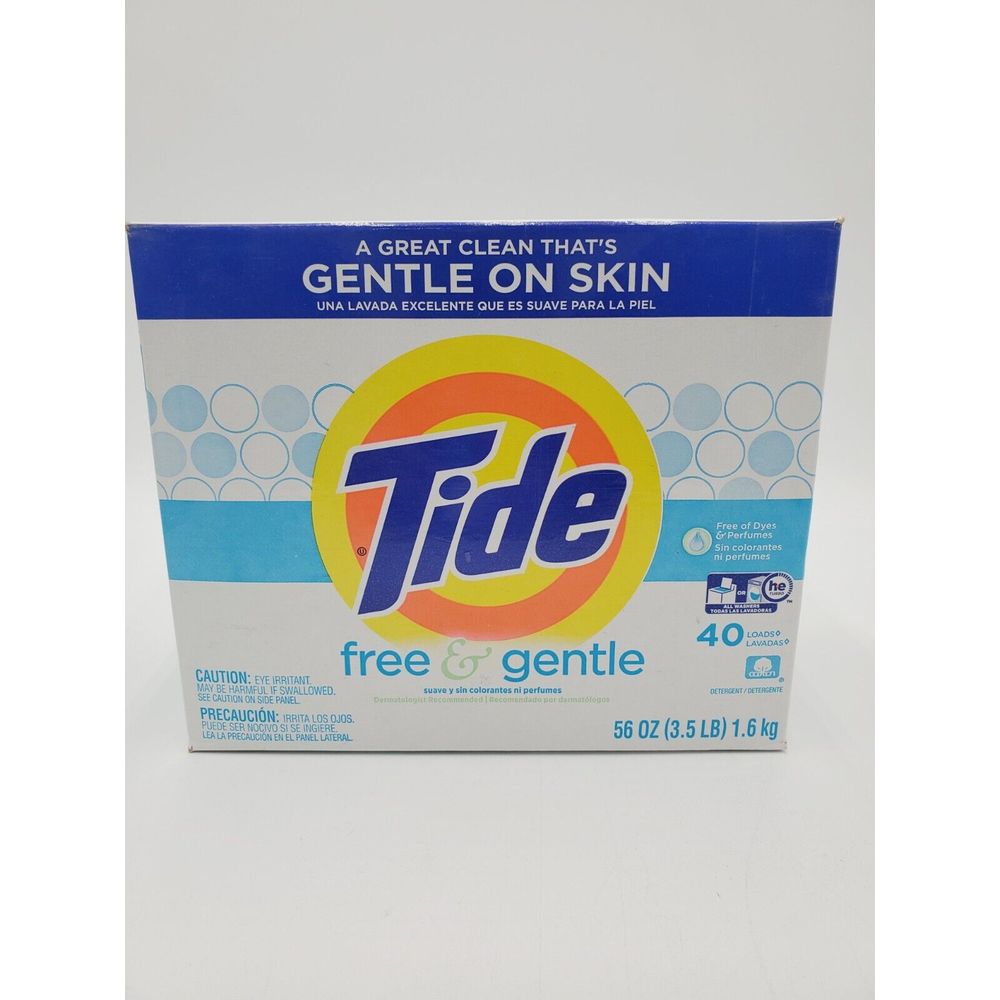 Tide Free And Gentle Powder Laundry Detergent 40 Loads 56 oz New