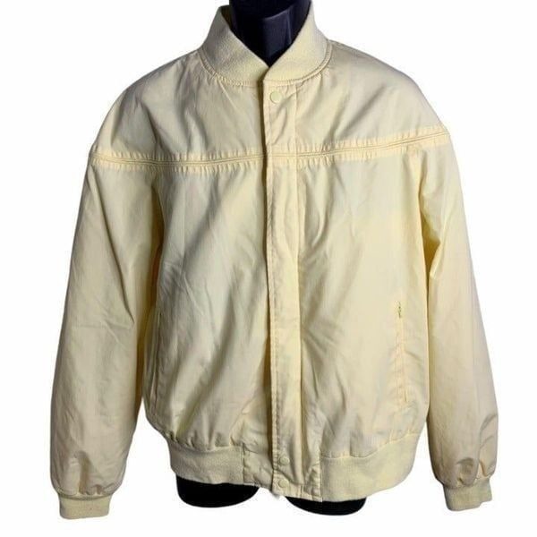 Vintage Arnie Arnold Palmer Jacket XLT Yellow Golf Harrington Zip Pockets Snaps