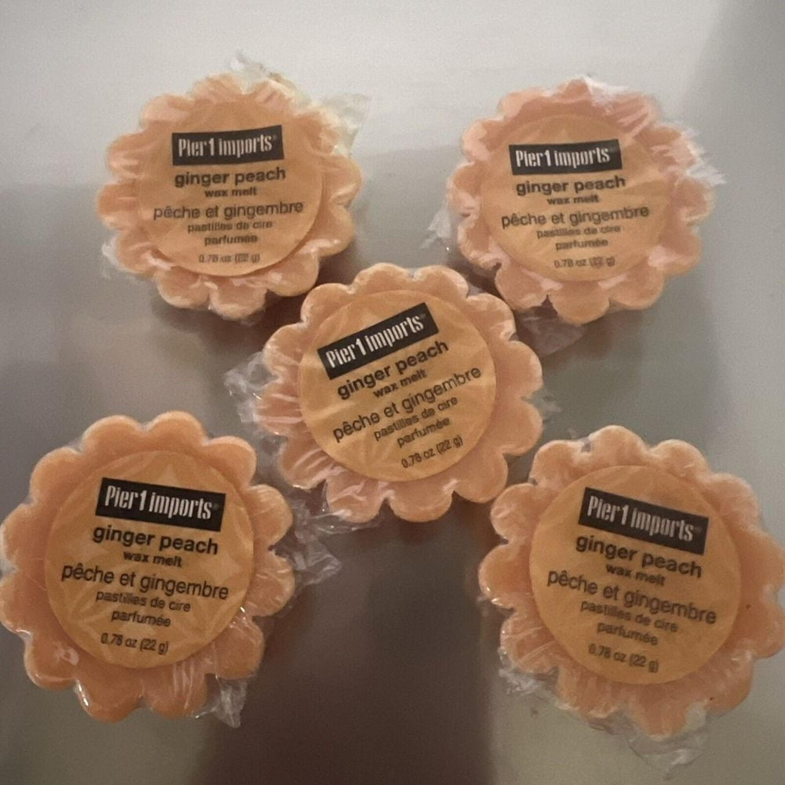 (5) Pier 1 Imports Ginger Peach Wax Melt Tarts 0.78oz Discontinued