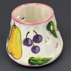 Home Interiors Pears & Grapes Ceramic Jar Candle Shade Vintage