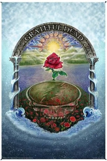 Grateful Dead Rose Garden Tapestry by Mike DuBois ~ 30” x 45” ~ Brand New!