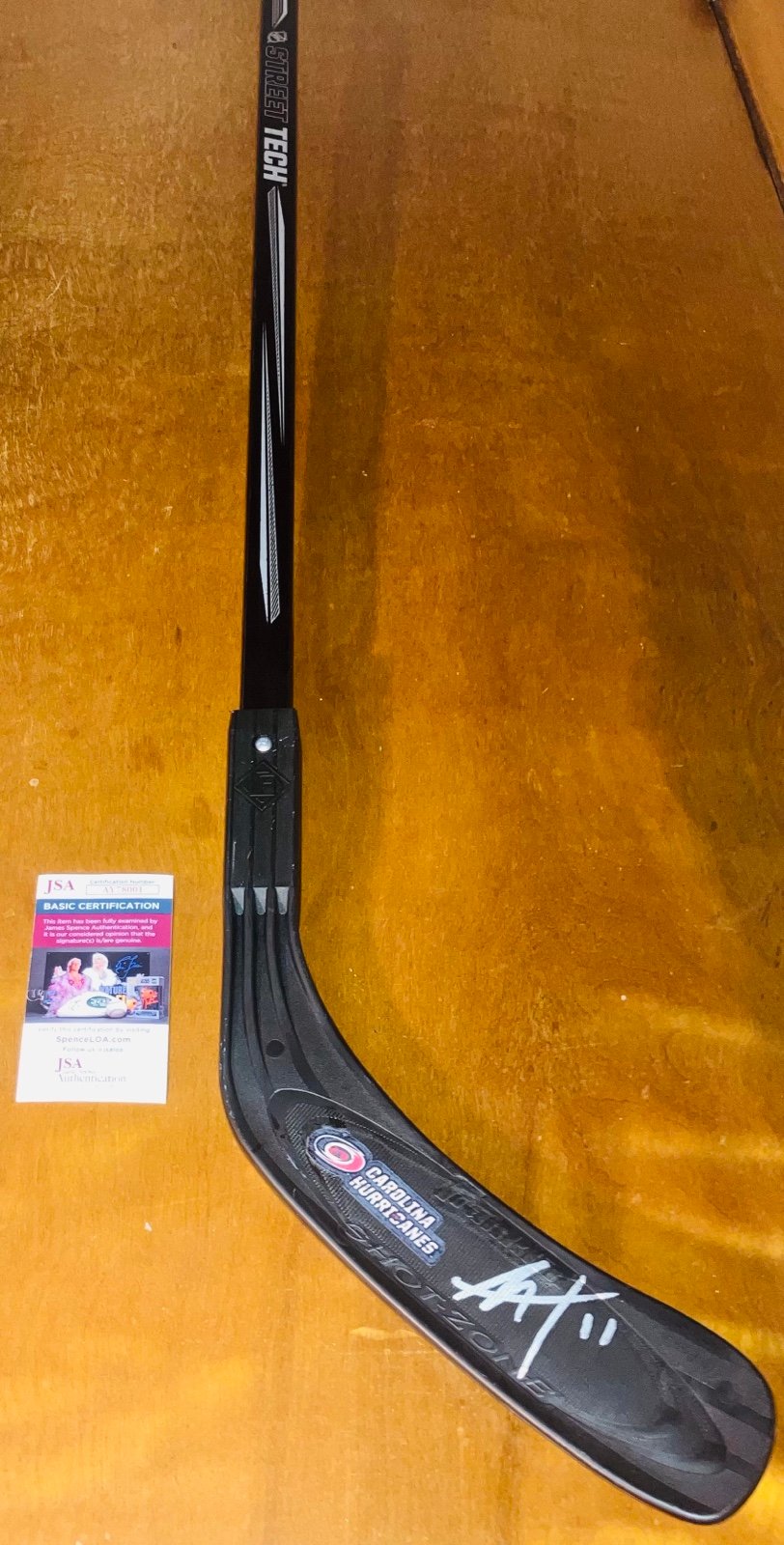 JORDAN STAAL SIGNED AUTOGRAPHED CAROLINA HURRICANES F/S HOCKEY STICK JSA COA!