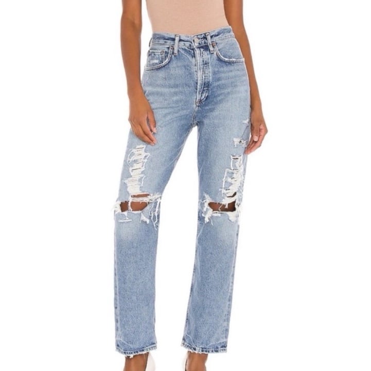 AGOLDE 90’s distressed Mid Rise loose fit jeans in Major