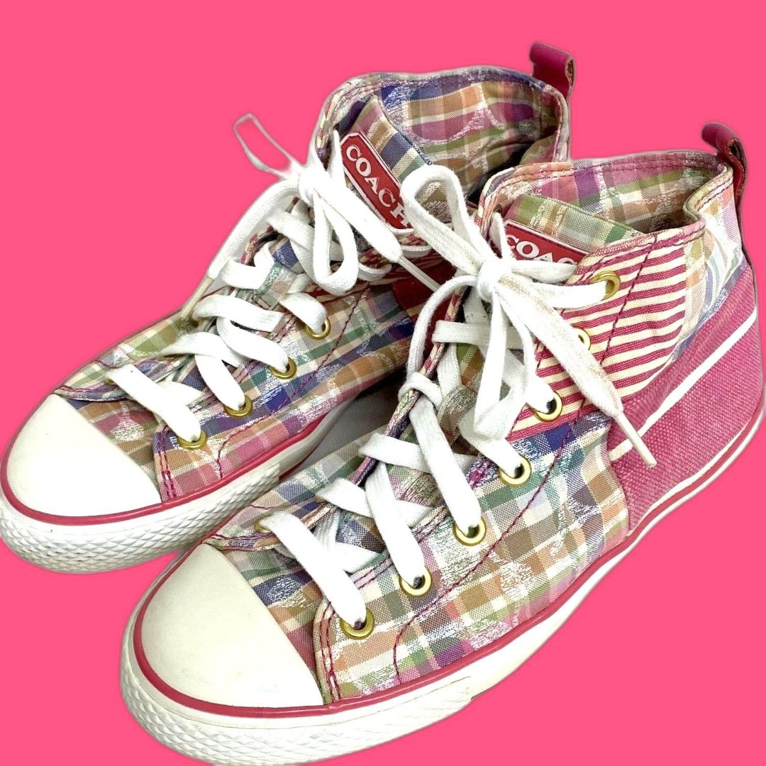 Coach Rare Vintage High-top Canvas Sneakers - Size 8.5