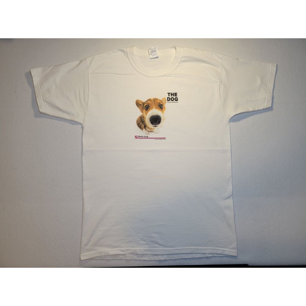 Vintage THE DOG Artlist Collection Welsh Corgi Dog Shirt Mens L International