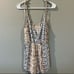 BCBGMAXAZRIA Women's Tan White Black Flowy Romper Medium