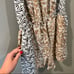 BCBGMAXAZRIA Women's Tan White Black Flowy Romper Medium