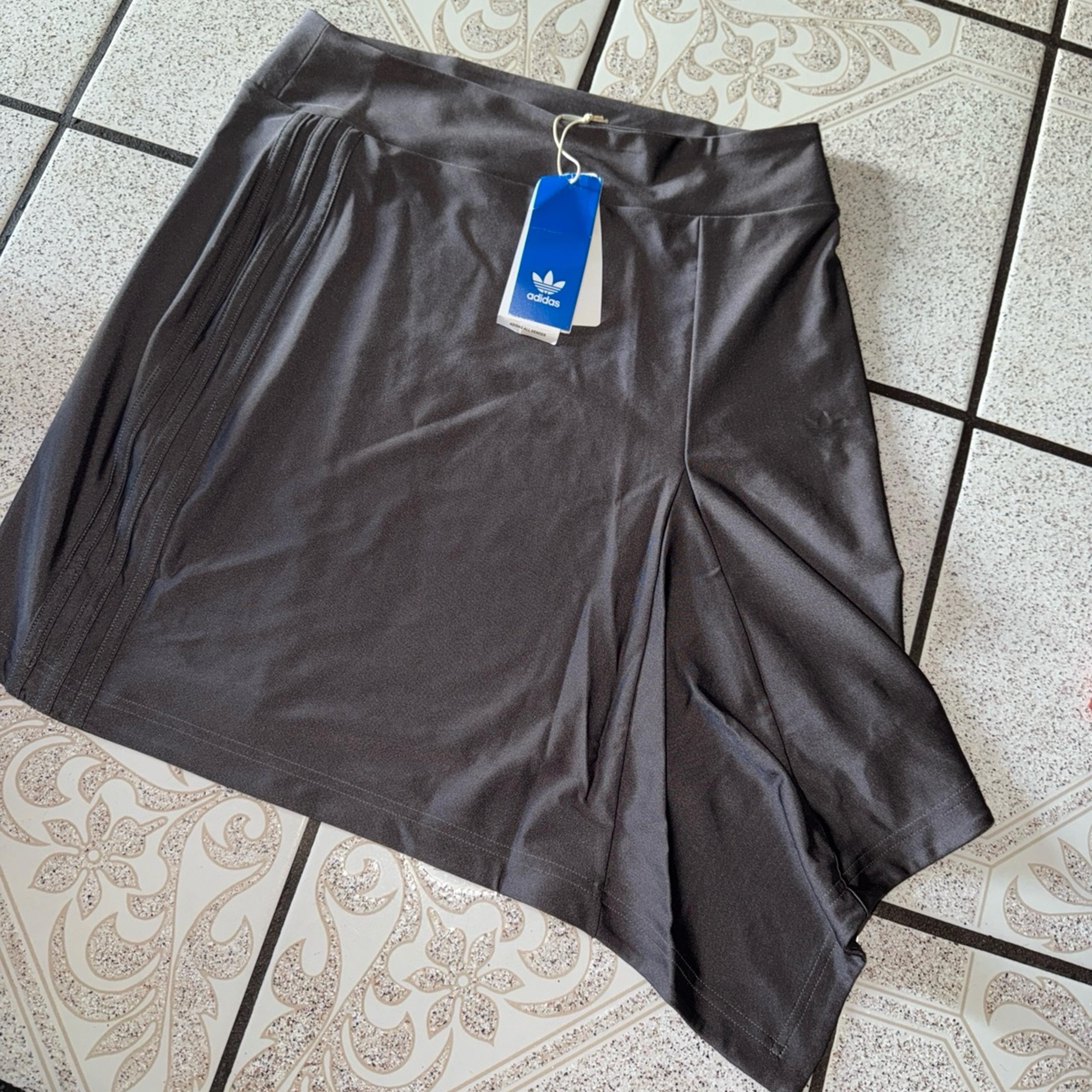 Adidas women’s satin mini skirt medium in charcoal