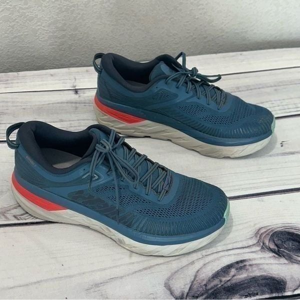 Hoka One One Bondi 7 Real Teal Outer Space Men's Size 11 Running Shoes
