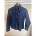 ANGELO GALASSO 1195 Women's Button Down Shirt Blouse Blue GORGEOUS COLOR