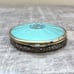 Antique Evans Green Guilloche Enamel Floral Gold Tone Mesh Mirror Powder Compact