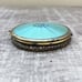 Antique Evans Green Guilloche Enamel Floral Gold Tone Mesh Mirror Powder Compact