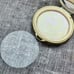 Antique Evans Green Guilloche Enamel Floral Gold Tone Mesh Mirror Powder Compact