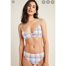 NWT Anthropologie Checkered Veronica Bikini Set Swimsuit Plaid Two Piece Swim