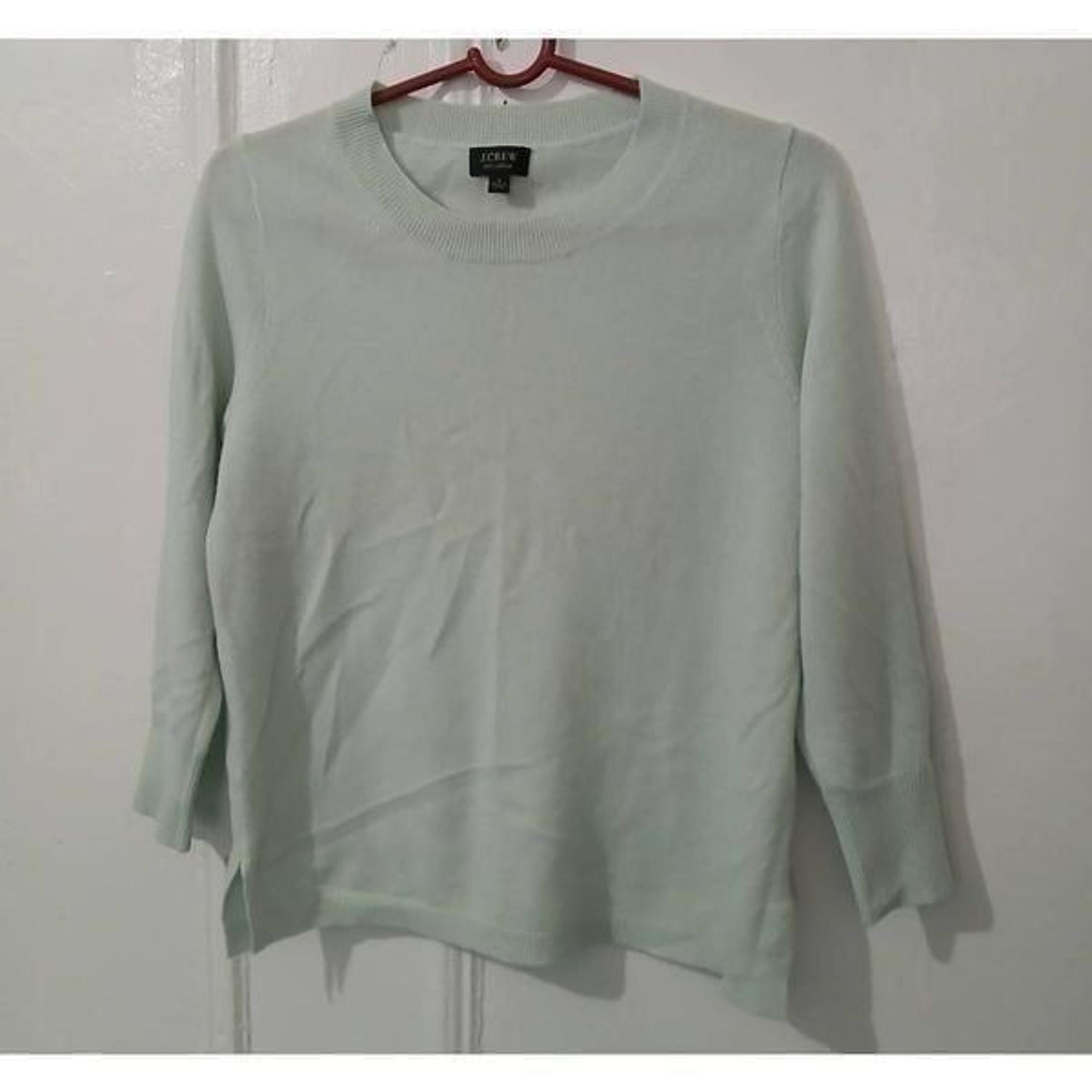 J crew women small 100% cashmere pale mint green crewneck pullover - Ivy Crew