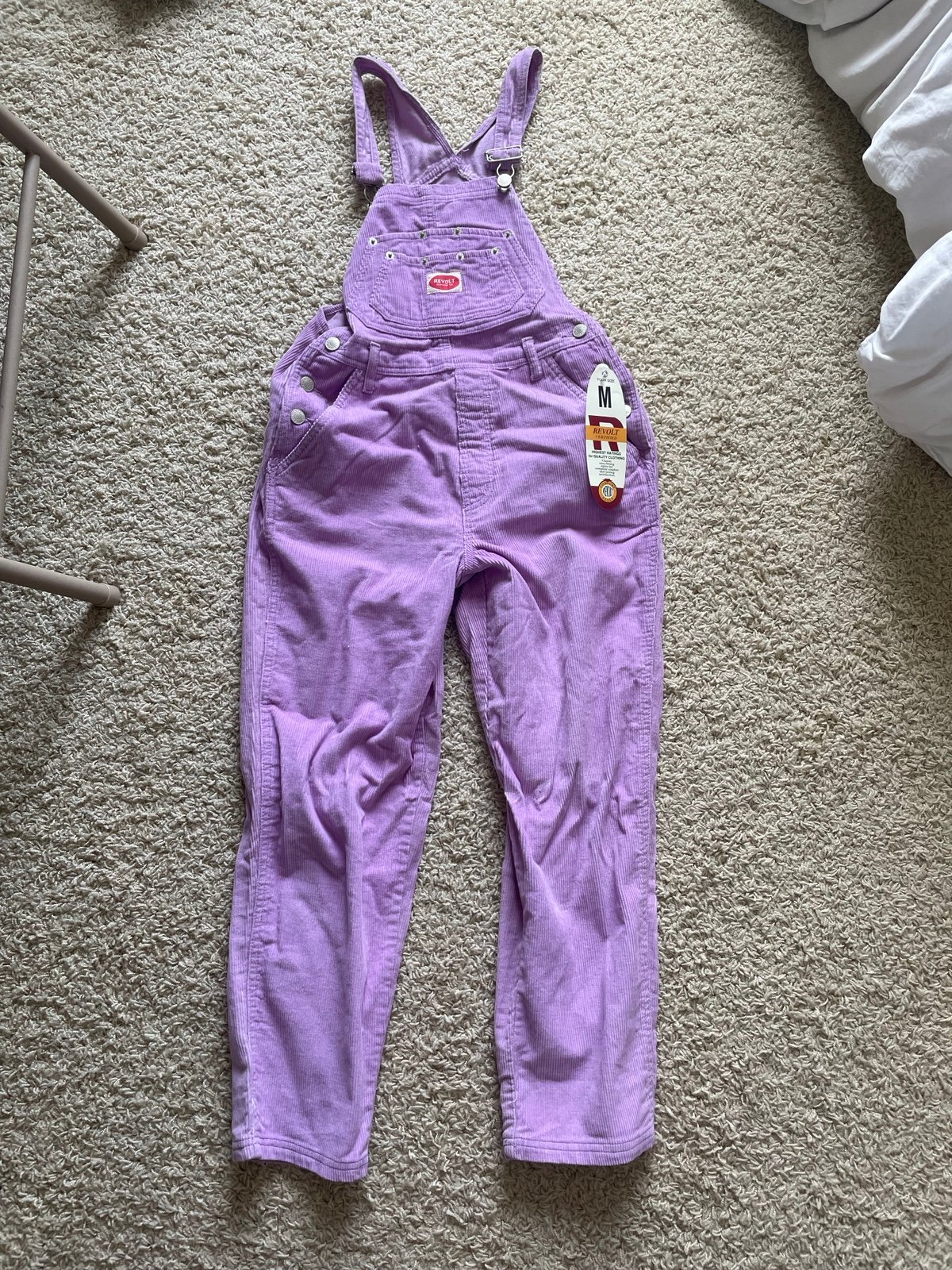 purple revolt overalls