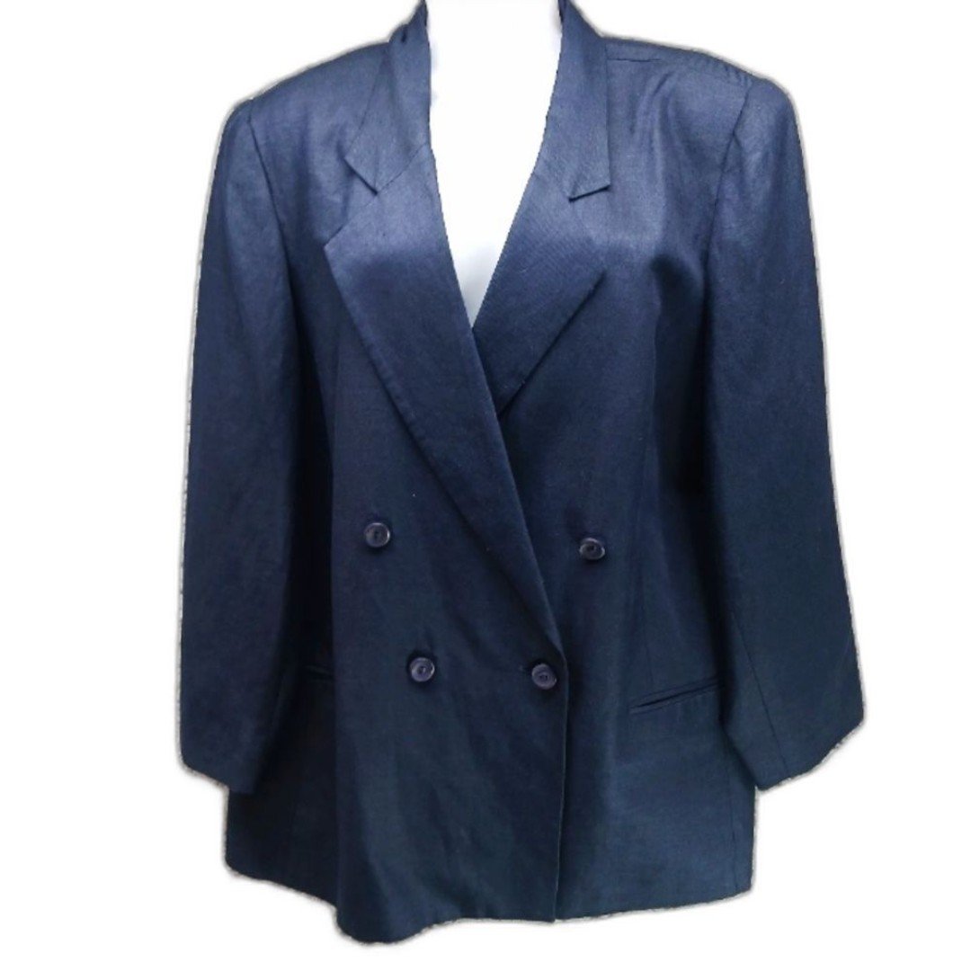 Jon Lawrence LTD Womans 18W Linen/ Rayon 4 Button Blazer. Padded Shoulders......