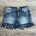 DRIFTWOOD Connie Shorts Embroidered Tassel Hem Blue Wash Size 26 Bohemian EUC