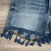DRIFTWOOD Connie Shorts Embroidered Tassel Hem Blue Wash Size 26 Bohemian EUC