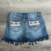 DRIFTWOOD Connie Shorts Embroidered Tassel Hem Blue Wash Size 26 Bohemian EUC