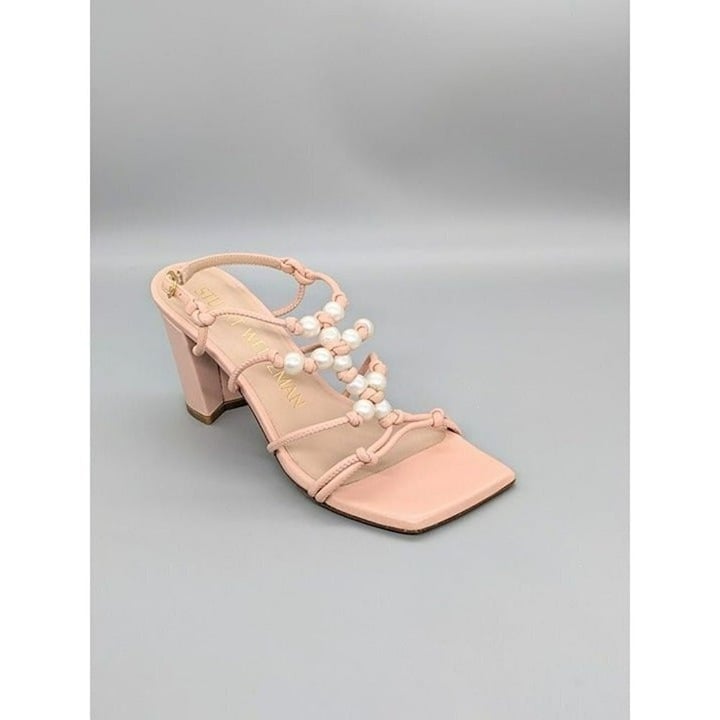 NIB Stuart Weitzman Women's Pearl Knot Block-Heel Sandals Size 6.5 B (MSRP 495)