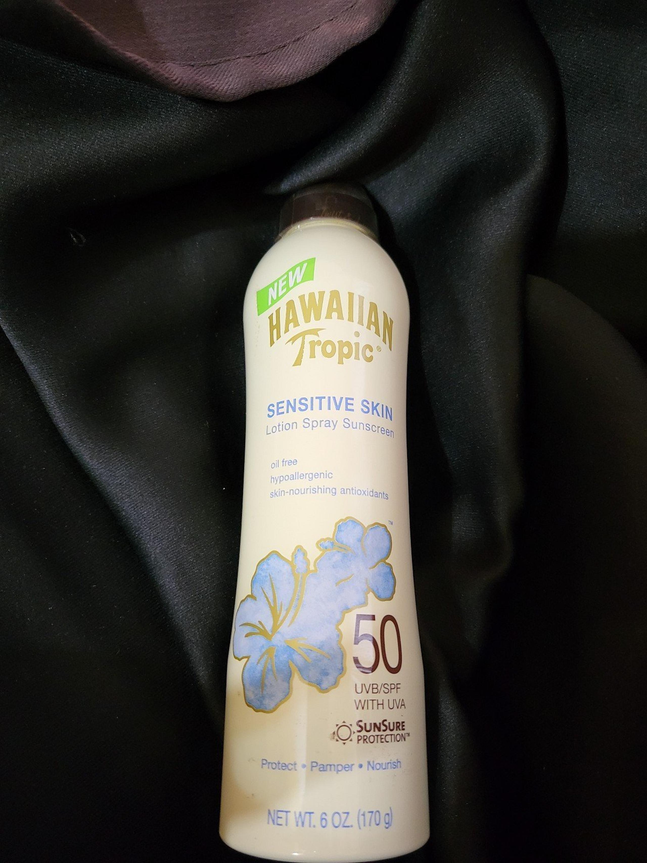 Hawaiian Tropics Lotion Spray Sunscreen 50 SPF UVA/UVB Sensitive Skin