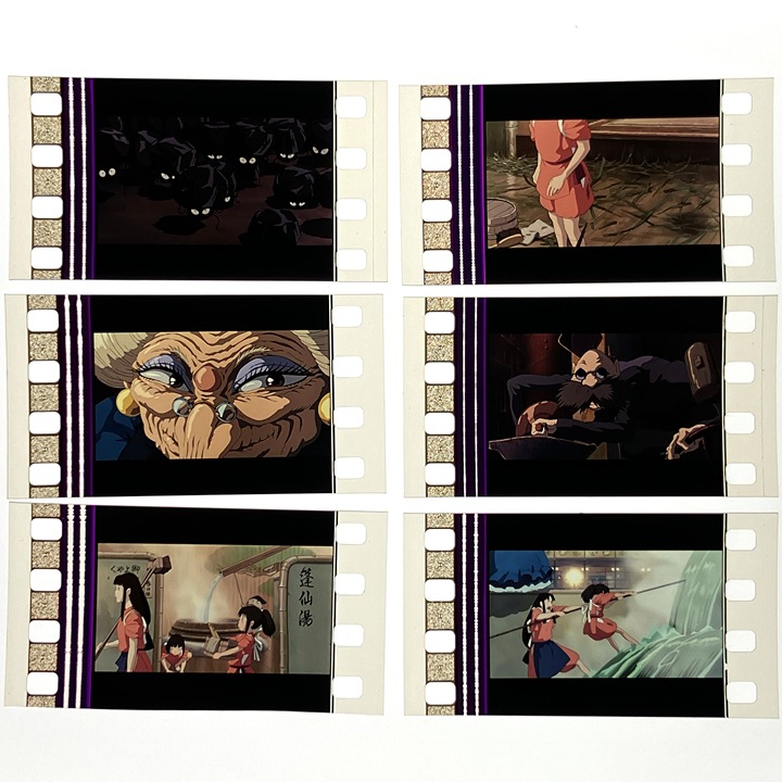 Spirited Away Chihiro Yubaba Lin Single Frame 35mm Film Cell Strip 6pc Lot C7